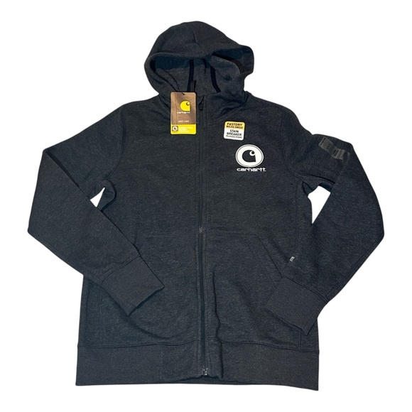 Carhartt 103403 013 Women's Force Delmont Graphic Zip-Front Hooded Sweatshirt S - Picture 1 of 2